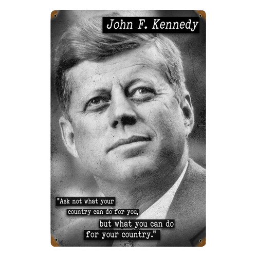 John F. Kennedy "Country" Quote Metal Sign HA121 Main Image