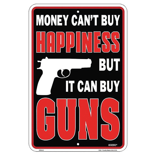 Money Cant Buy you Happiness Metal Sign Main Image