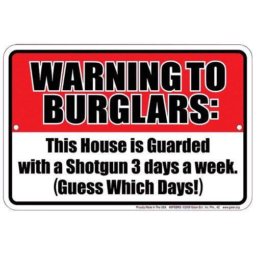 Warning to Burglars Metal Sign  SPSBRG Main Image