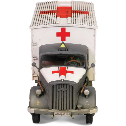 Kfz305 Opel Blitz 3-Ton Ambulance 1/32 Die Cast Model - White Alt Image 4