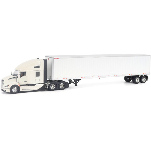 Kenworth T680 Next-Gen 76in-High-Roof Sleeper-Cab Tandem Tractor with Great Dane Champion 53ft Dry Cargo Trailer (White) 1:50 Scale Main Image