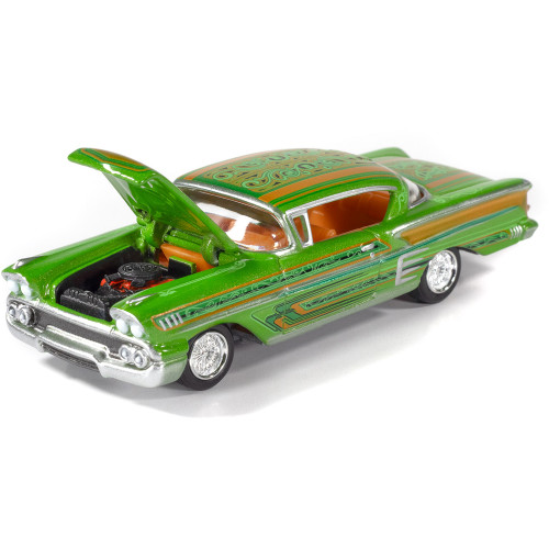 1958 Chevy Impala & 1961 Impala 2-pack - Metallic Green & Metallic Teal 1:64 Scale Alt Image 4