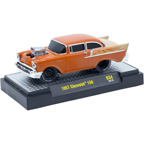 1957 Chevrolet 150 Hot Rod - Orange 1:64 Scale Alt Image 1