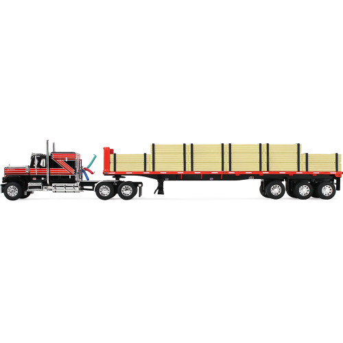 GMC® General® with 60 Flat Top Sleeper & 48' Utility® Flatbed Trailer with Lumber Load 1:64 Scale Alt Image 3