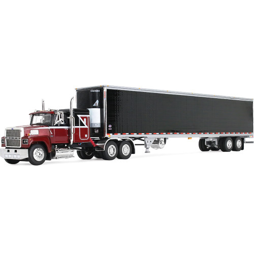 Ford LTL 9000 with 48 Flat Top Sleeper & 53' Utility® Trailer with Reefer - Volcano Red 1:64 Scale Main Image