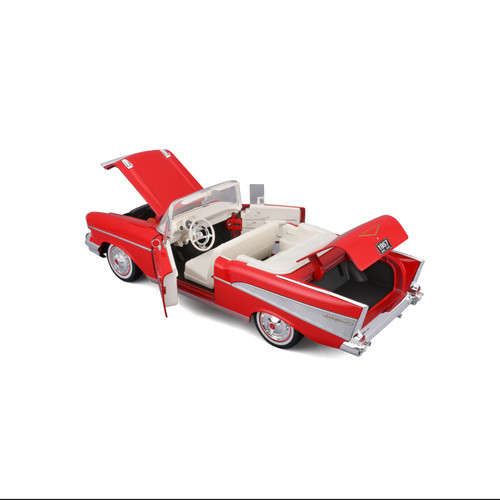 1957 Chevrolet Bel Air Convertible - Red 1:18 Scale Alt Image 2