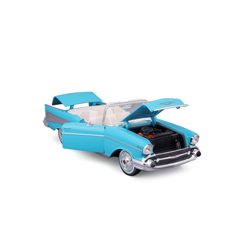 1957 Chevrolet Bel Air Convertible - Light Blue 1:18 Scale Alt Image 1