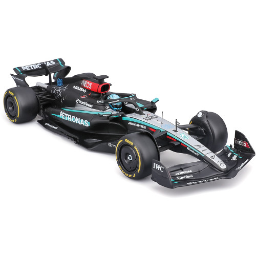 2024 F1 Mercedes W15 w/helmet - Russell #63 1:24 Scale Alt Image 1