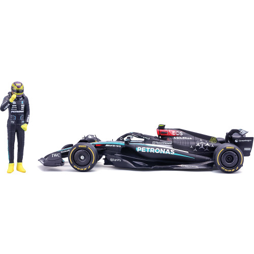 2024 F Mercedes W15 w/Figure - Hamilton #44 1:24 Scale Alt Image 3