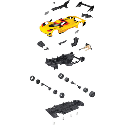 2024 Ferrari 499P LMH Diecast Model Kit - Yellow #83 1:24 Scale Alt Image 1