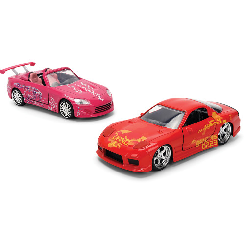 FAST & FURIOUS TWIN PACK ORANGE JULIUS's Mazda RX-7 & SUKI's Honda S2000 1:32 Scale Alt Image 1