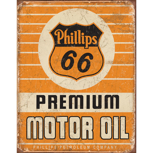 Phillips 66 Motor Oil Weathered Metal Sign Main Image