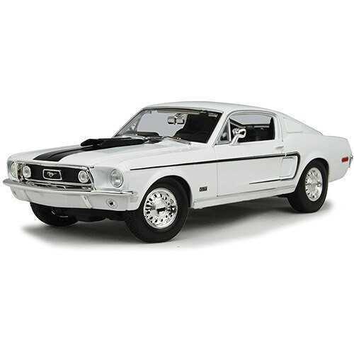 Maisto 1968 Ford Mustang GT Cobra Jet - white 118 Scale Diecast Model by Maisto 18099NX 90159311676