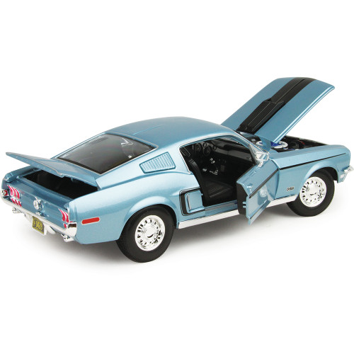 1968 Ford Mustang GT Cobra Jet - blue 1:18 Scale Alt Image 1