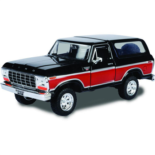 1978 Ford Bronco - Hard Top - Black & Red w/spare tire 1:24 Scale Main Image