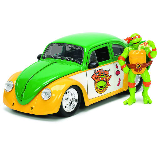 1959 VW Teenage Mutant Ninja Turtle Beetle with Michelangelo Figure Main Image