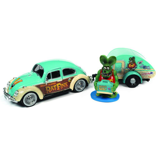 1966 Rat Fink VW Beetle w/Tear Drop Trailer & Rat Fink Figure Main Image