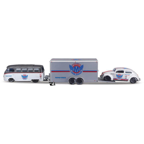 VW Samba Van & Volkswagen Beetle - Design Team Hauler 1:64 Scale Main Image