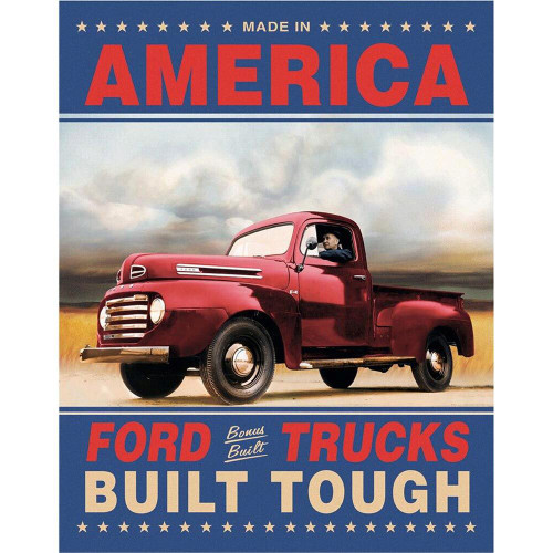 Ford Trucks Built Tough Metal Sign  Main Image