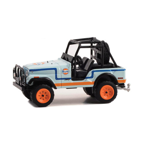 1976 Jeep CJ-5 with Baja Parts - Gulf 1:64 Scale Main Image