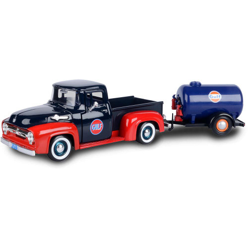 1956 F-100 Pickup Gulf Livery + Oil Tank Trailer - 1:24 Scale Main Image