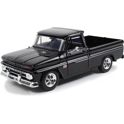 1966 Chevy C10 Fleetside Pickup - Black 1:24 Scale Main Image