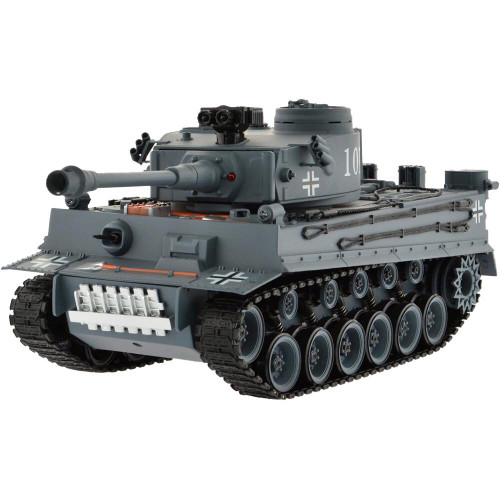 Remote Control Tiger 1 Tank - Gray w/Airsoft Cannon 1:18 Scale Main Image