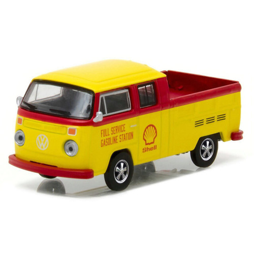 Greenlight 164 Club Vee-Dub Series 4 - 1976 Volkswagen T2 Type 2 Double Cab Pick-Up - Shell Oil Solid Pack - New Tooling 164 Scale Diecast Model by Greenlight GL29860-F Greenlight 164 Club Vee-Dub Series 4 - 1976 Volkswagen T2 Type 2 Double Cab Pick-Up - Shell Oil Solid Pack - New Tooling 164 Scale Diecast Model by Greenlight GL29860-F