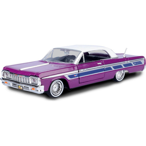1964 Chevy Impala Low Rider - Purple with White Top 1:24 Scale Main Image