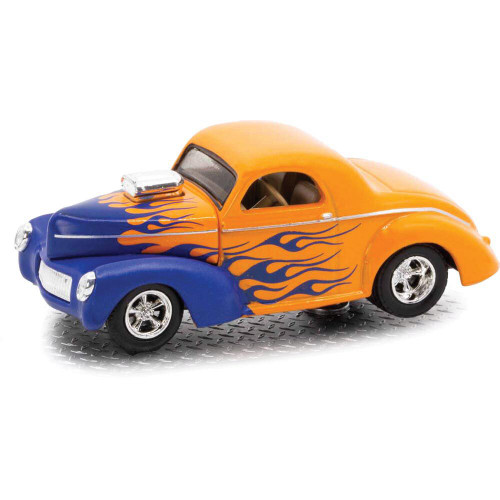 1941 Willys Coupe - Blue Flames 1:64 Scale Main Image