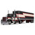 Peterbilt Model 359 with 36Flat Top Sleeper & 40' Vintage Trailer - Black & Cream 1:64 Scale Main Image