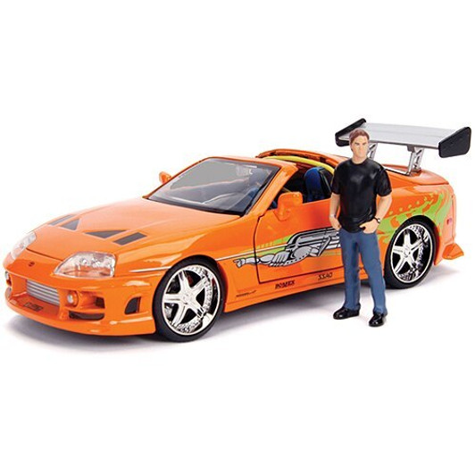 Jada Toys Fast and Furious Toyota Supra and Brian Figure 124 Scale Diecast Model by Jada Toys 19881NX 801310307380 Jada Toys Fast and Furious Toyota Supra and Brian Figure 124 Scale Diecast Model by Jada Toys 19881NX 801310307380