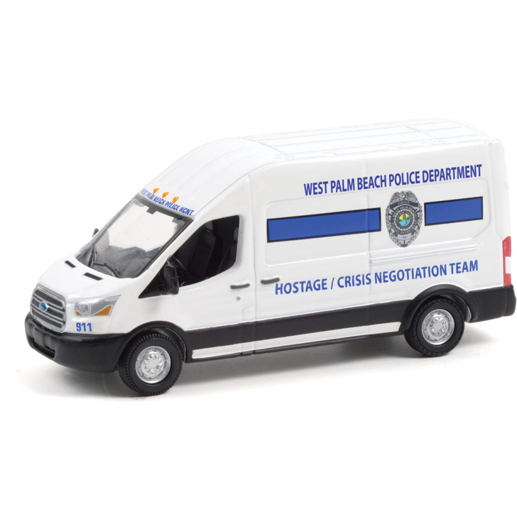 2020 Ford Transit LWB High Roof - West Palm FL Police Department Hostage Negotiation Team 1:64 Scale Main Image