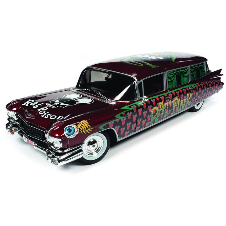 1959 Cadillac Eldorado Hearse Rat Fink 1:18 Scale Diecast Model Car