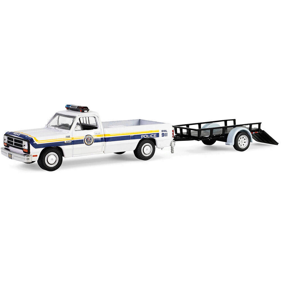 1990 Dodge Ram D-250 with Utility Trailer - Philadelphia PA Police Department 1:64 Scale Main Image