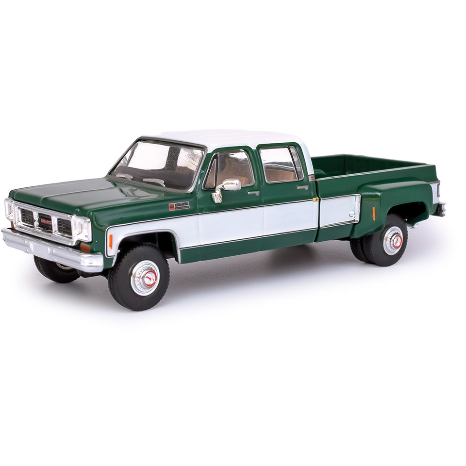 1973 GMC Sierra Grande 3500 Crew Cab Dually - Glenwood Green and Frost White Main Image
