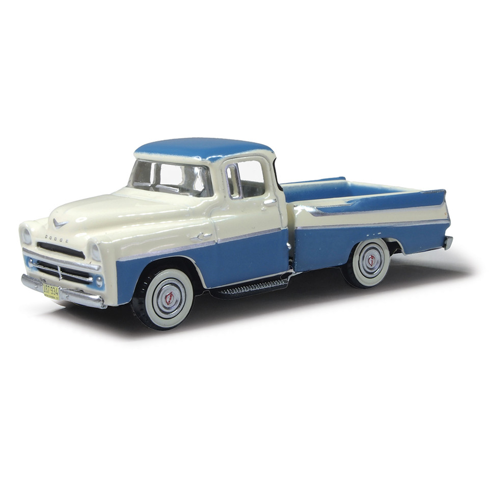 1957 Dodge D100 Sweptside Pickup - Ice Blue / Glacier White 1:87 Scale Main Image
