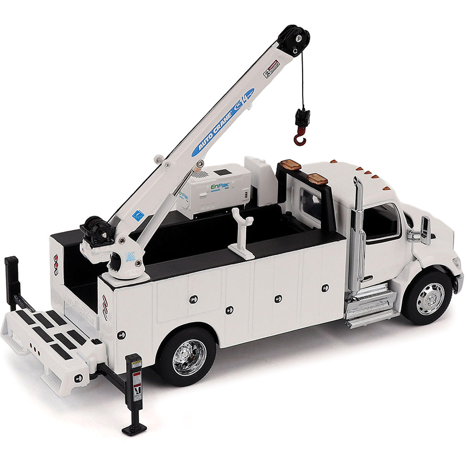 Peterbilt Model 536 Auto-Crane Titan85-Body HC14-Crane Work Truck with Miller EnPak - White 1:50 Scale Main Image