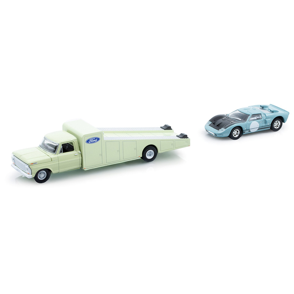 1969 Ford F-350 Ramp Truck & 1966 Ford GT40 MK2 1:64 Scale Main Image