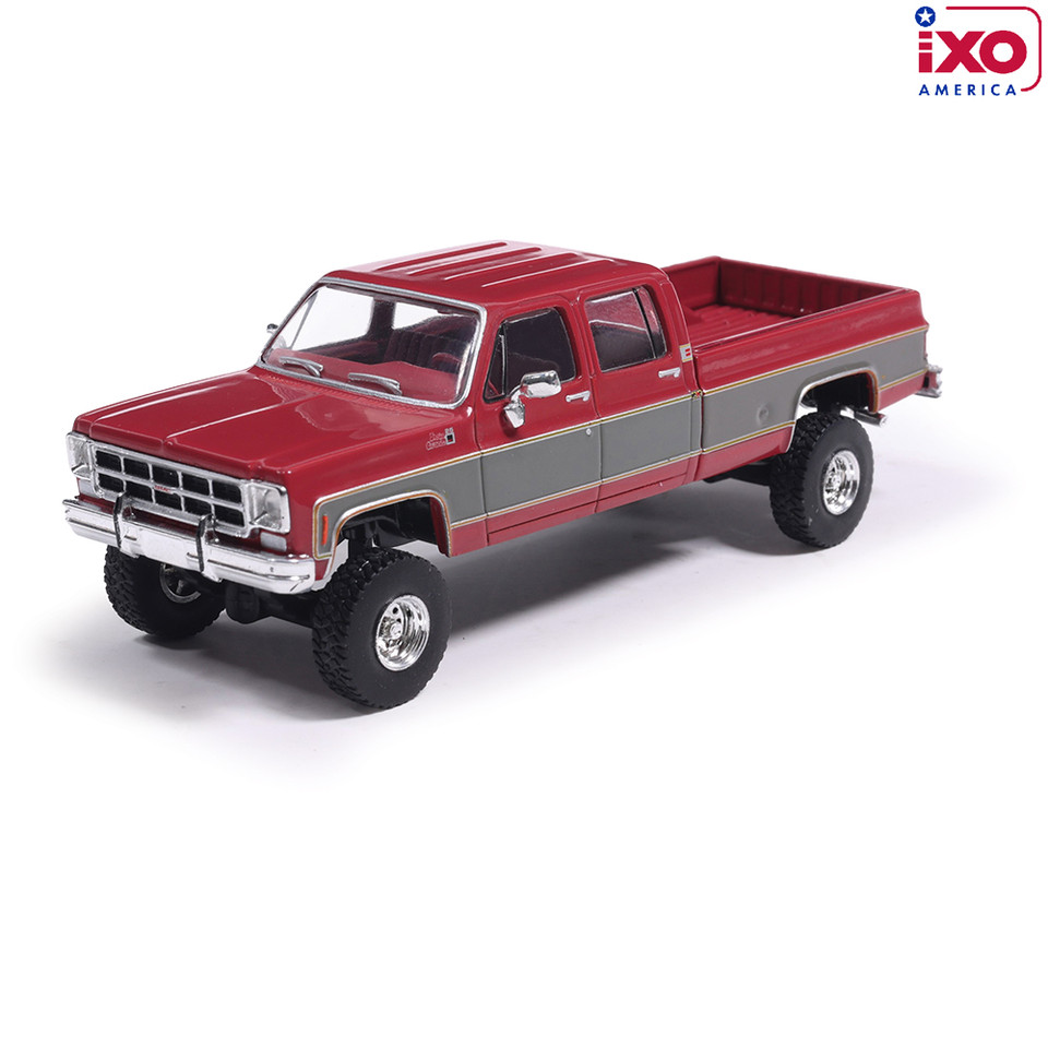1977 GMC Sierra Grande K2500 Crew Cab Wideside - Dark Red Metallic and Silver Special Two-Tone - Lifted Main Image