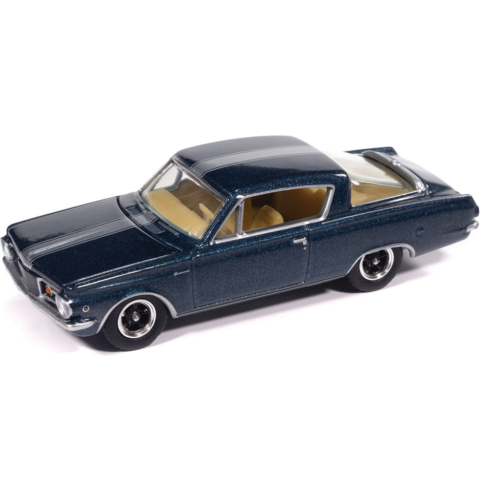 1965 Plymouth Barracuda Formula S - Dark Blue Poly w/Silver Stripe 1:64 Scale Main Image