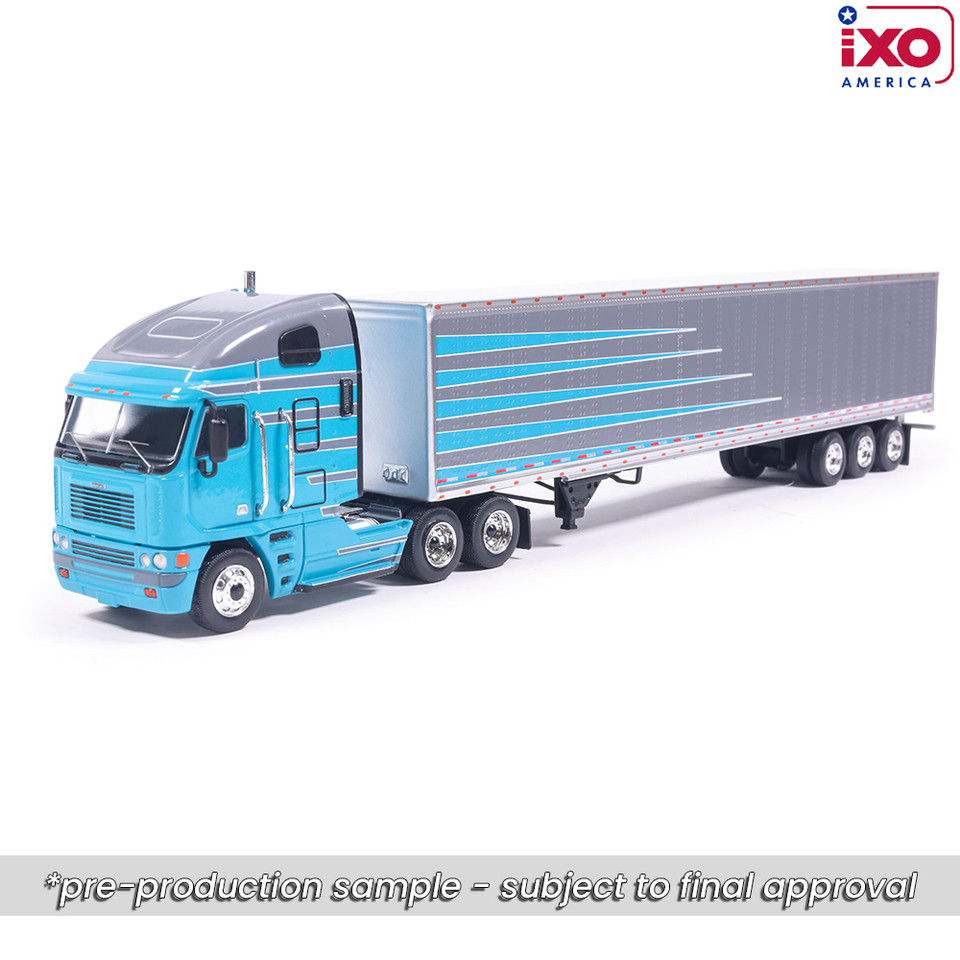 2002 Freightliner Argosy - Grey and Blue with modern trailer 1:64 Scale Main Image