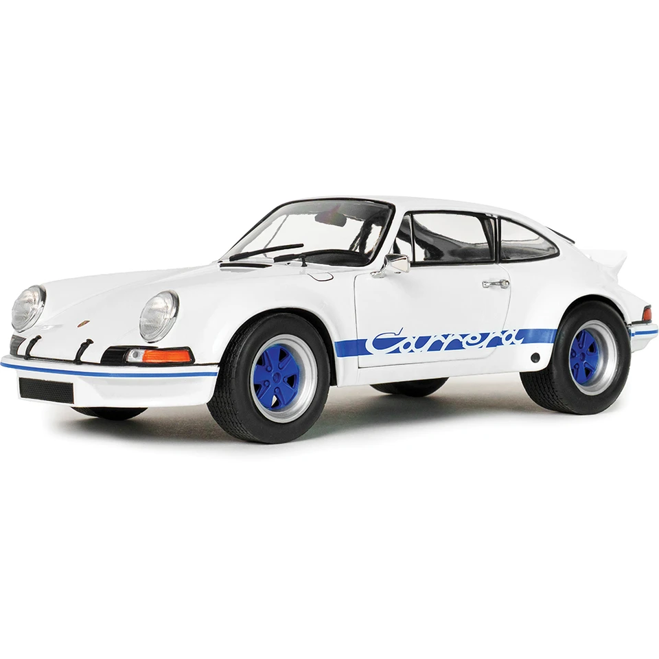 1973 Porsche 911 RSR - White / Blue Carrera Stripes 1:18 Scale Main Image
