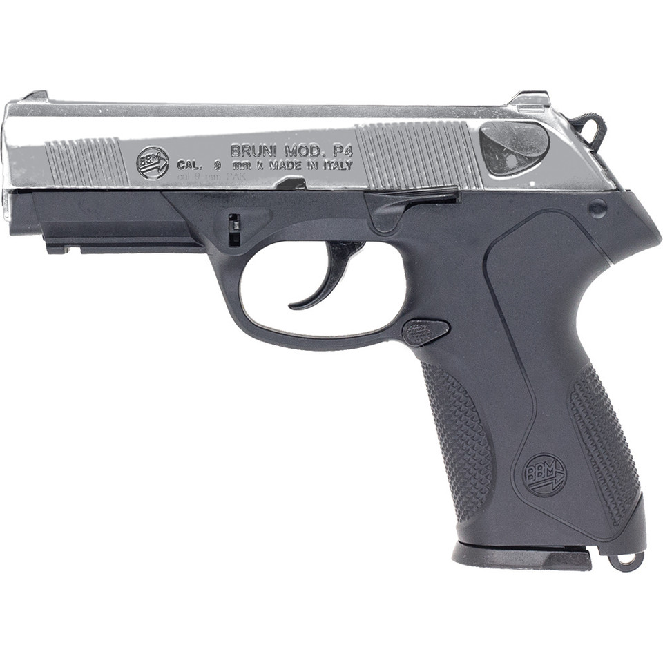 P4 9mm Semi Automatic Blank Firing Gun - Nickel  Main Image