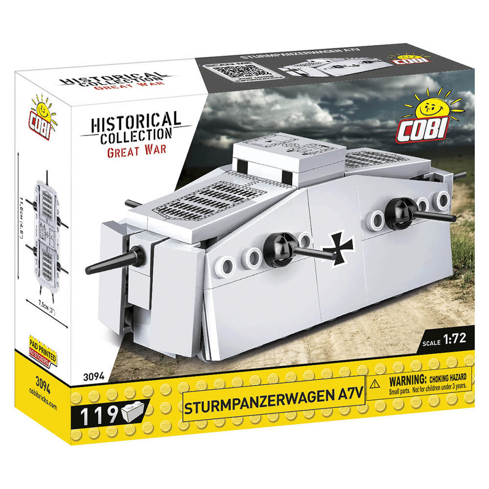 STURMPANZERWAGEN A7V 1/72 Building Block Model - 119 Pieces Cobi (3094) 1:72 Scale Main Image