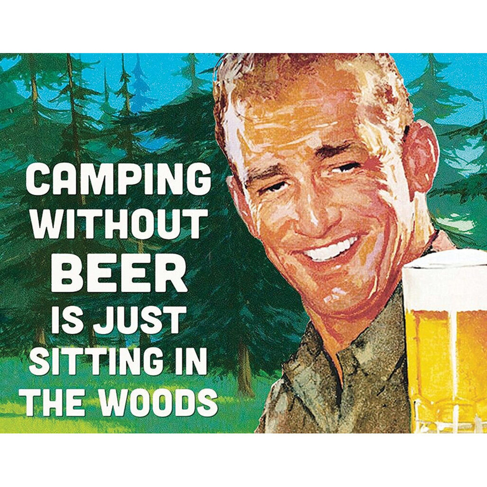 Camping without beer Metal Sign  2295 Main Image