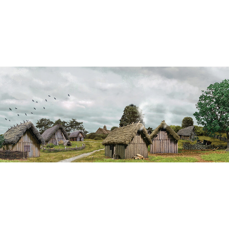 Saxon Village Backdrop - 31 W x 13 H William Britain (51101) 1:30 Scale Main Image