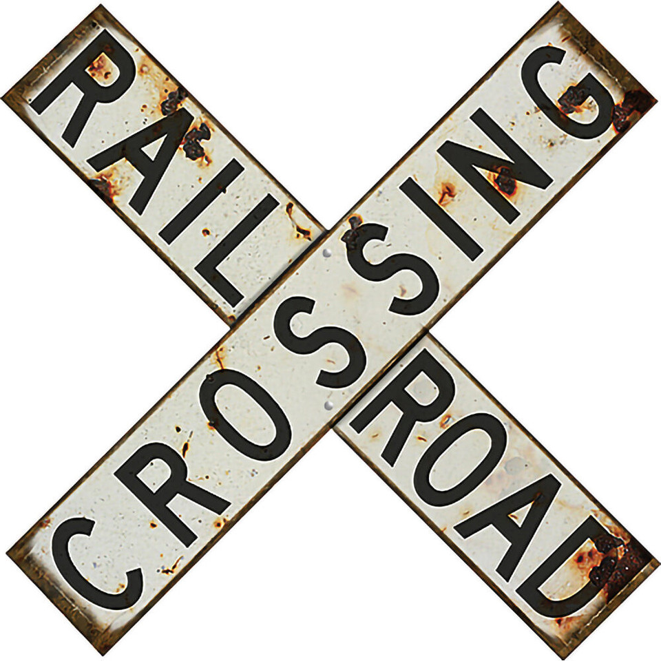 Aged Railroad Crossing Metal Sign RG8114 Main Image