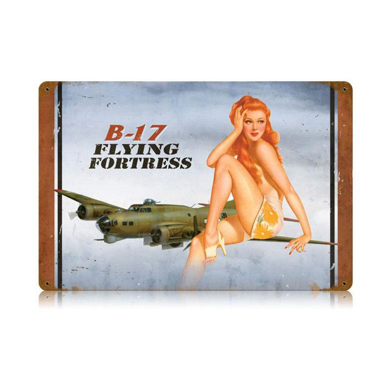 B-17 Flying Fortress Redhead Metal Sign Main Image