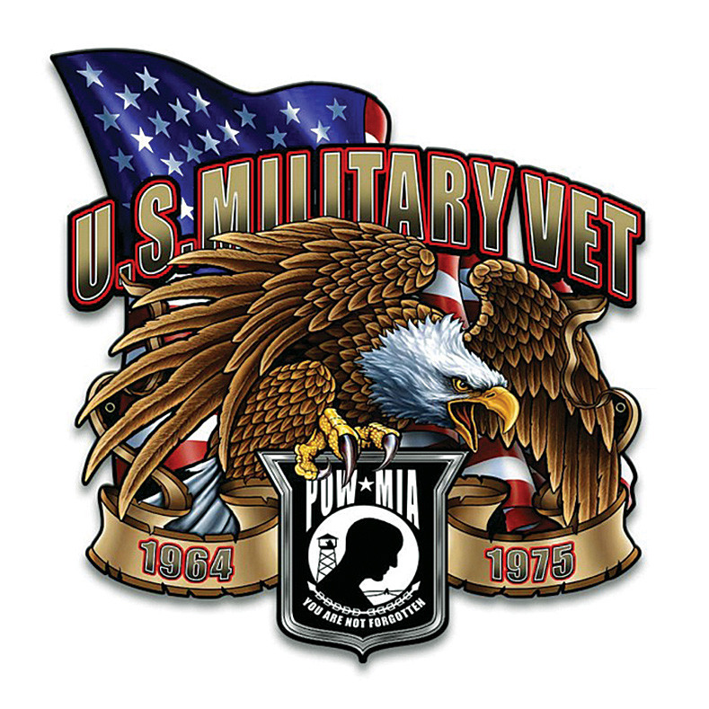 US Military Vet Eagle Plasma Metal Sign SM583 Main Image